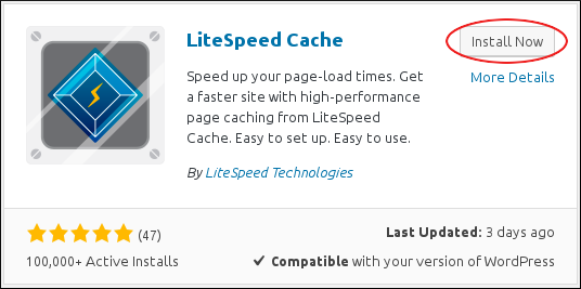 WordPress - LiteSpeed Cache plugin