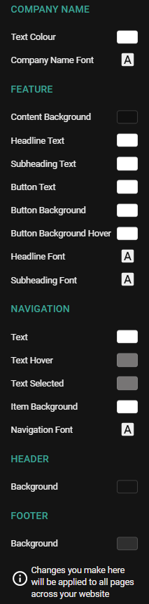 Content type styling options
